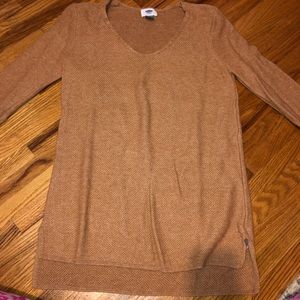 long sweater, v neck